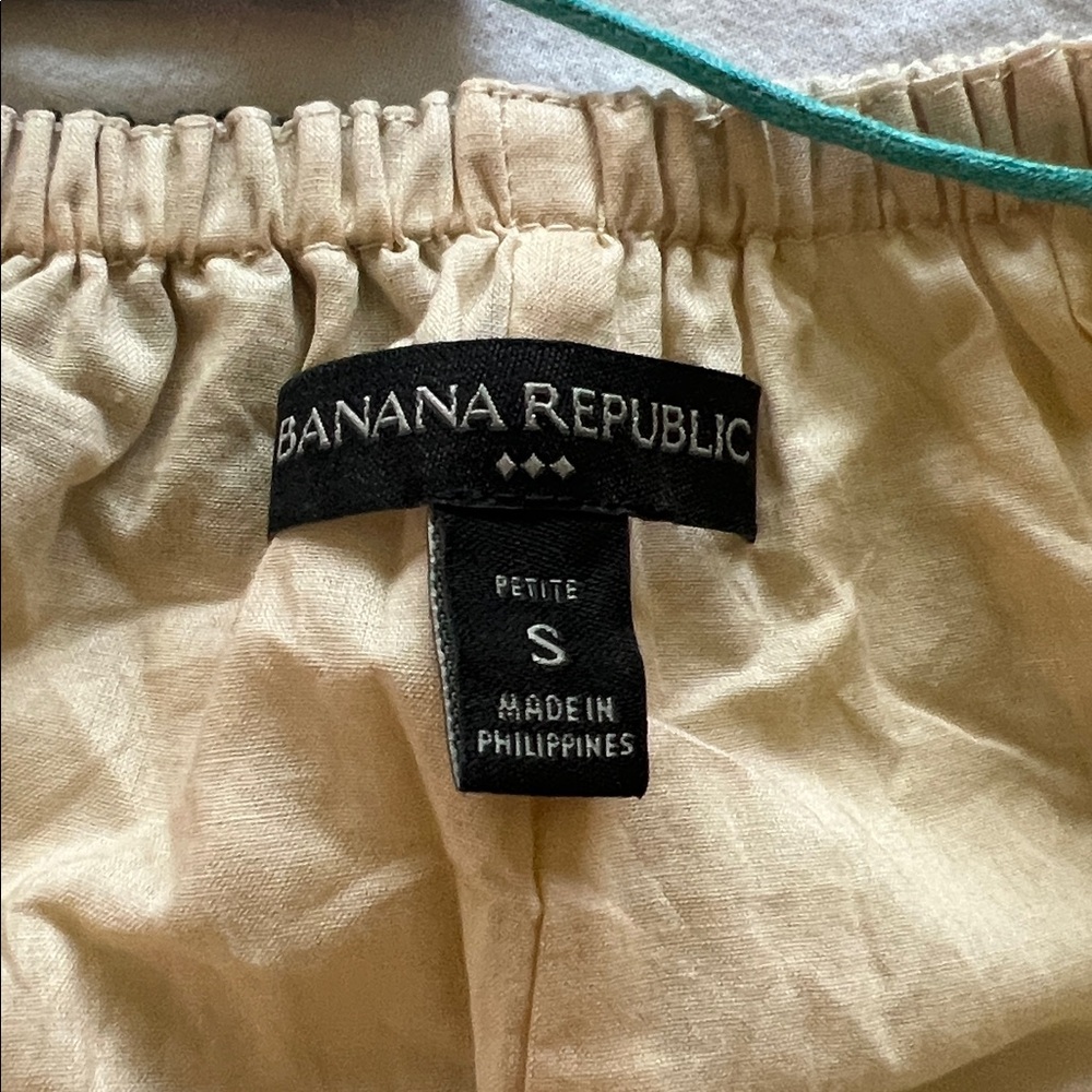 Banana Republic Cream Dress with Teal and Dark Green Blocks - Picture 6 of 10